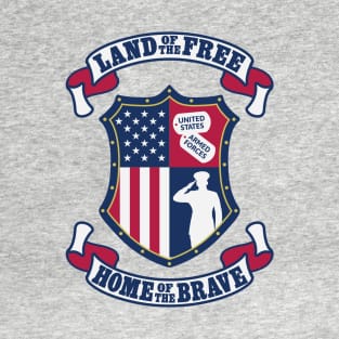 Patriotic T Shirt - Land of the Free Home of the Brave T-Shirt